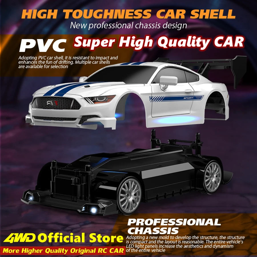 RC Drift Car 4WD Remote Control Car Vehicle with LED Lights Truck 20KM/H High Speed Racing Toy Gift for Adults Boys Girls Kids