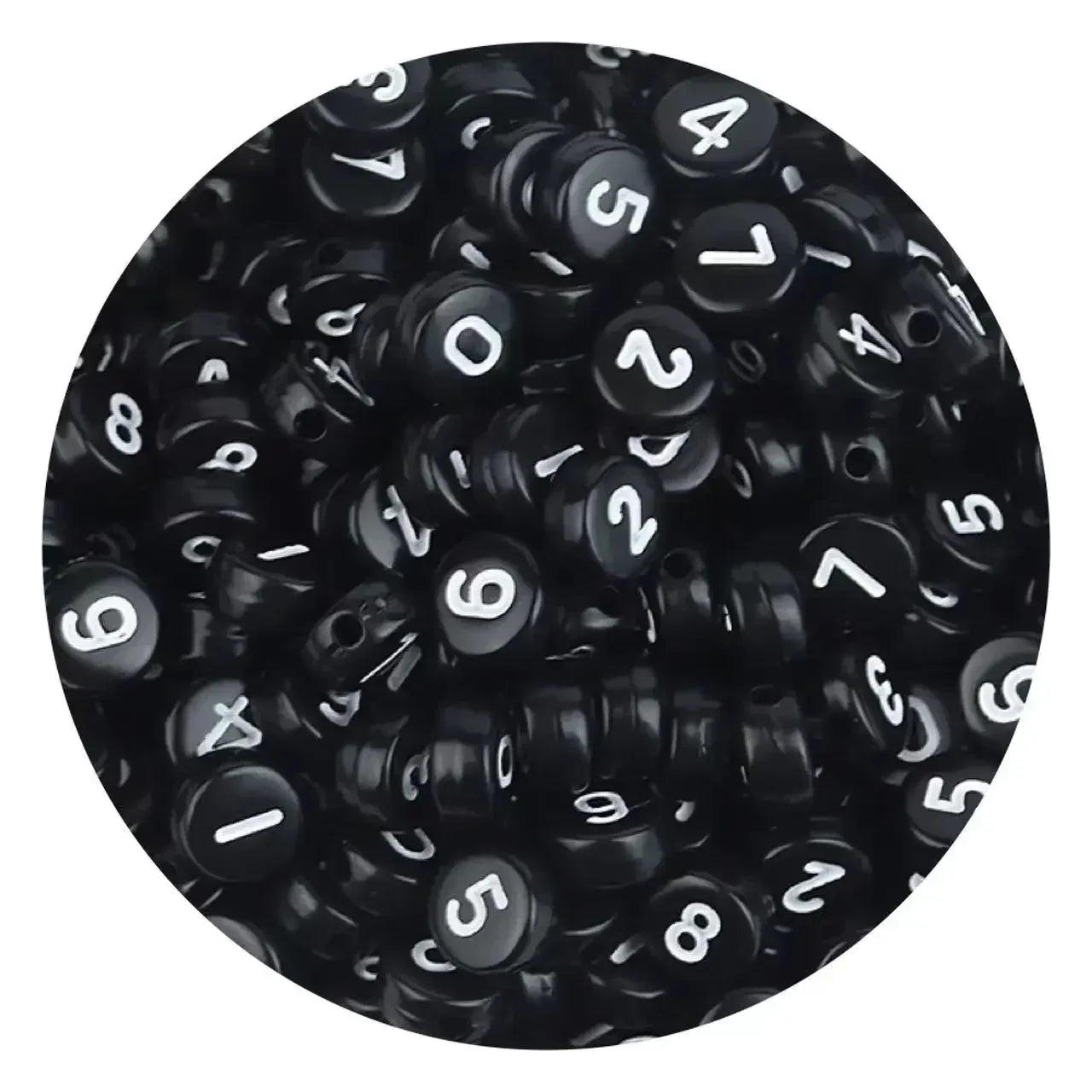100-500PCS Acrylic Digital Beads Round Flat Loose Spacer Number Beads For Jewelry Making DIY Bracelet Necklace Accessories 7x4mm