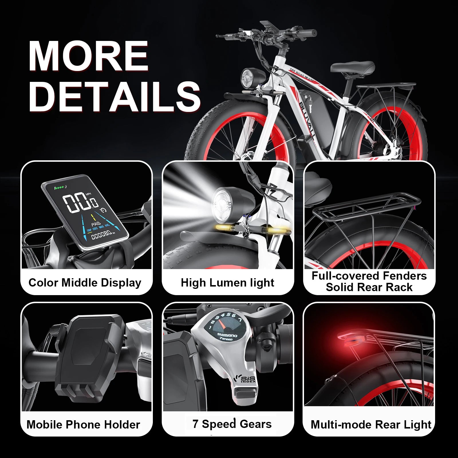 Us Warehouse 48v Electr Bike Fat Tire Electric Dirt Bike Full Suspension Ebike 1000w 48v Mountain E-bikes for Adults