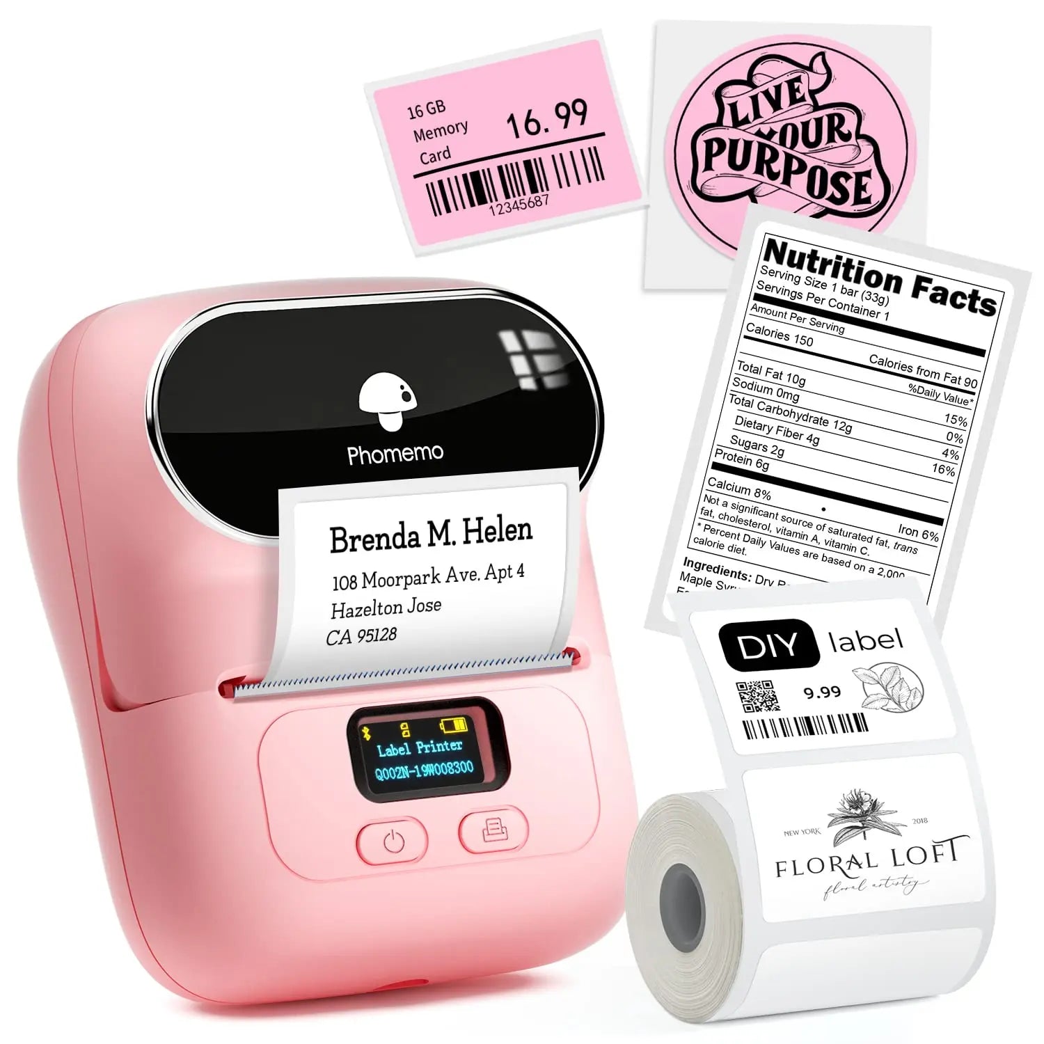 Phomemo M110 M221 M220 M120 Label Maker Multifuntional Mini Label Printer Bluetooth Thermal Printer Inkless for Small Business