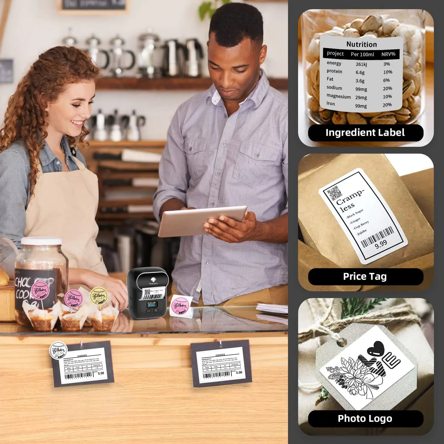 Phomemo M110 M221 M220 M120 Label Maker Multifuntional Mini Label Printer Bluetooth Thermal Printer Inkless for Small Business