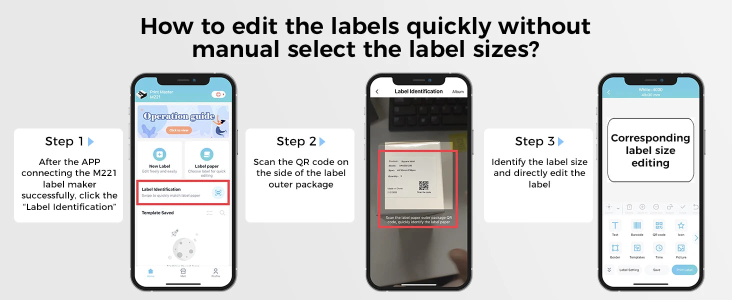 Phomemo M110 M221 M220 M120 Label Maker Multifuntional Mini Label Printer Bluetooth Thermal Printer Inkless for Small Business