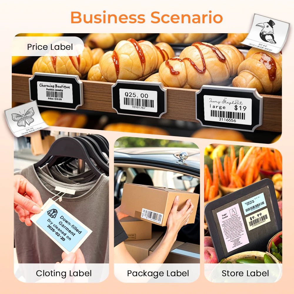 Zodzi M220 Label Printer 75mm Thermal Label Maker for Barcode Address Labeling Mailing File Folder Labels for Phone & PC