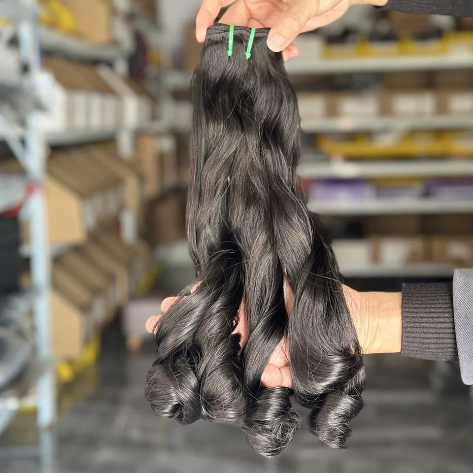 15A Super Double Drawn Bouncy Curly Bundles 100% Human Hair Bundles 1/2/3 Bundles Vietnamese Raw Hair Weave Extensions