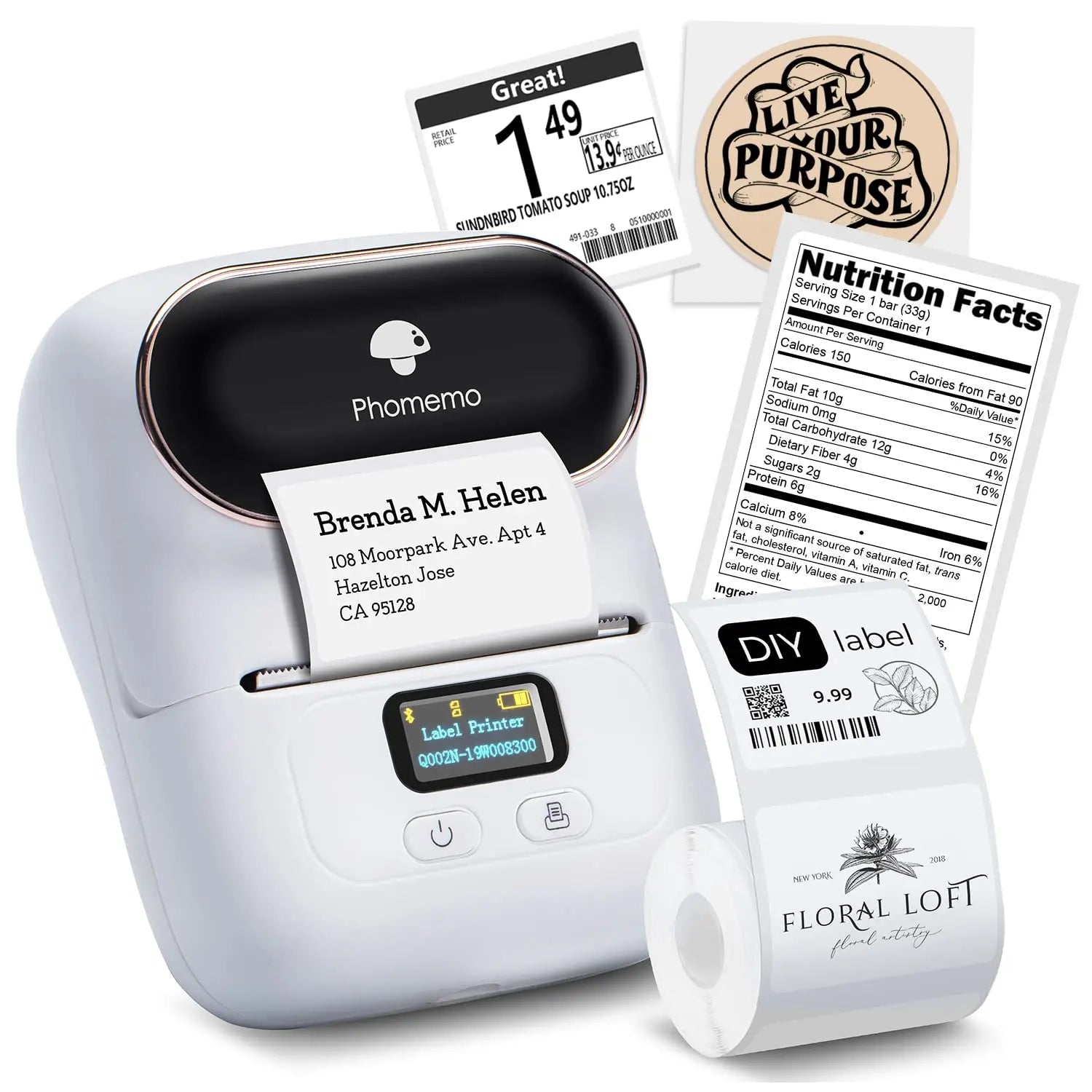 Phomemo M110 M221 M220 M120 Label Maker Multifuntional Mini Label Printer Bluetooth Thermal Printer Inkless for Small Business