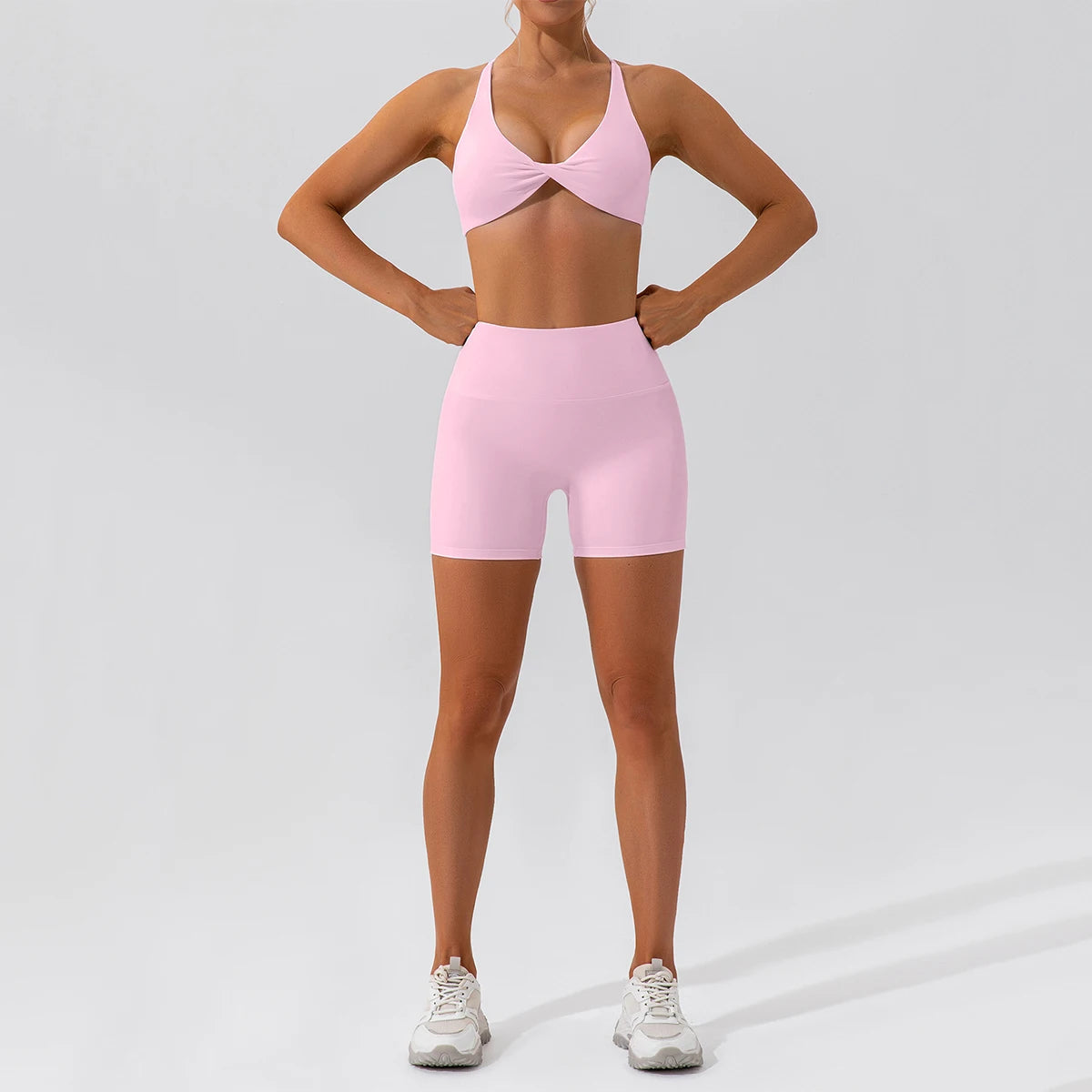 Hearuisavy Summer 2PCS Long Sleeve Gym Set Women Yoga Clothes Quick-Drying Sportswear Running Leggings Workout Sports Crop Top
