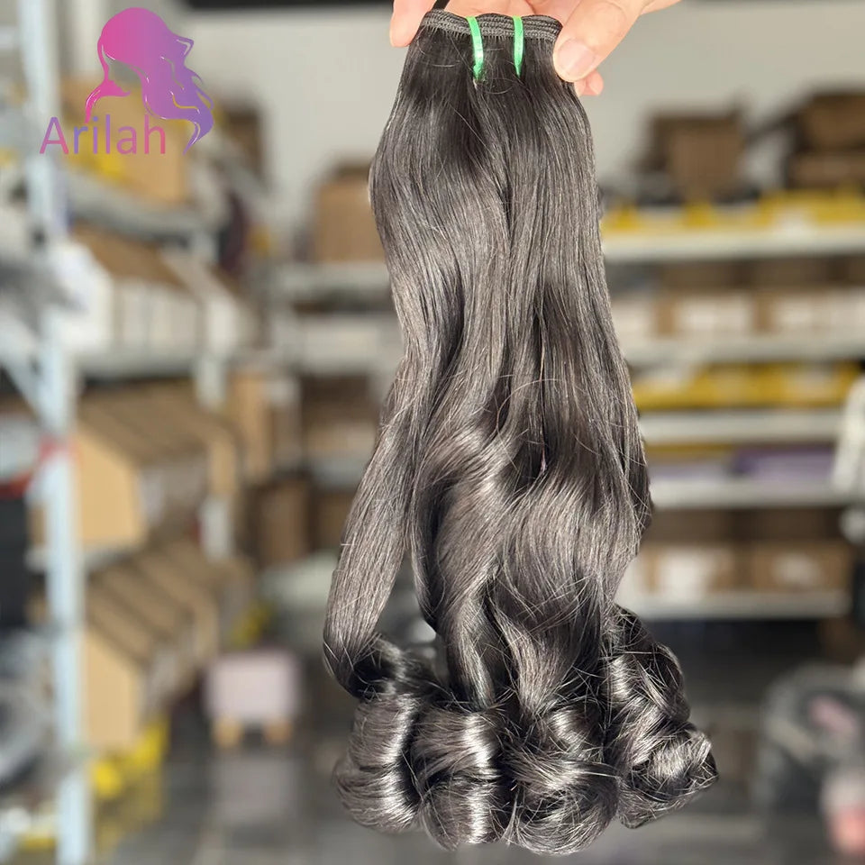 15A Super Double Drawn Bouncy Curly Bundles 100% Human Hair Bundles 1/2/3 Bundles Vietnamese Raw Hair Weave Extensions