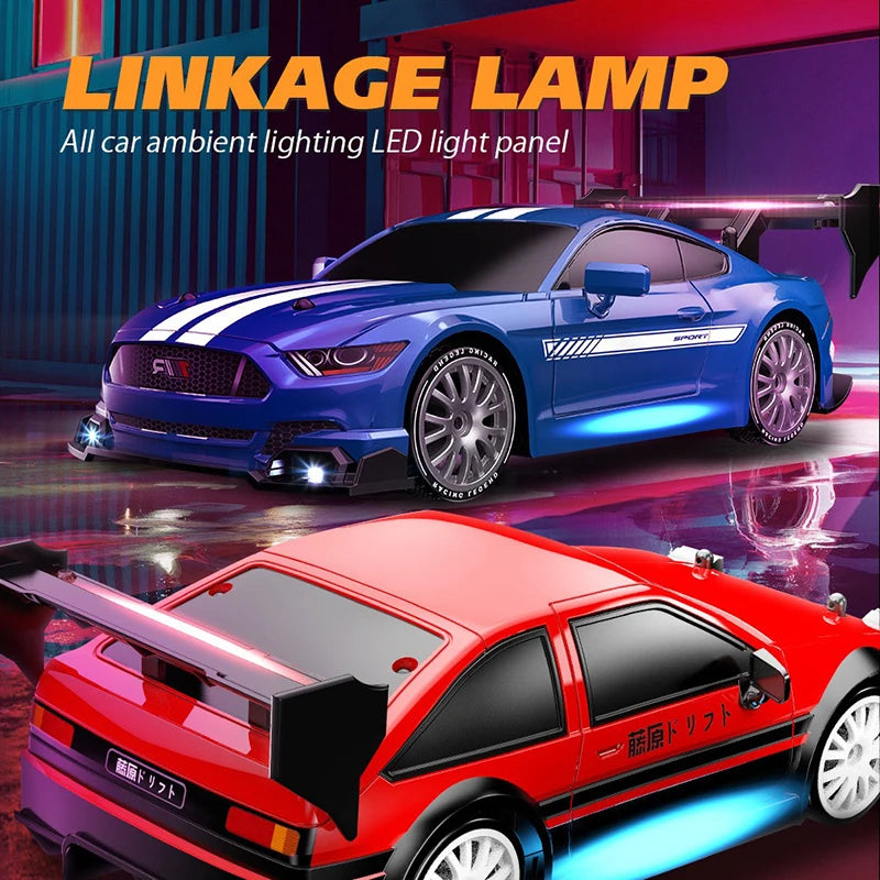 RC Drift Car 4WD Remote Control High Speed Racing Vehicle with LED Lights 2.4GHz Radio 4x4 Off-Road Truck Toy for Children Kids