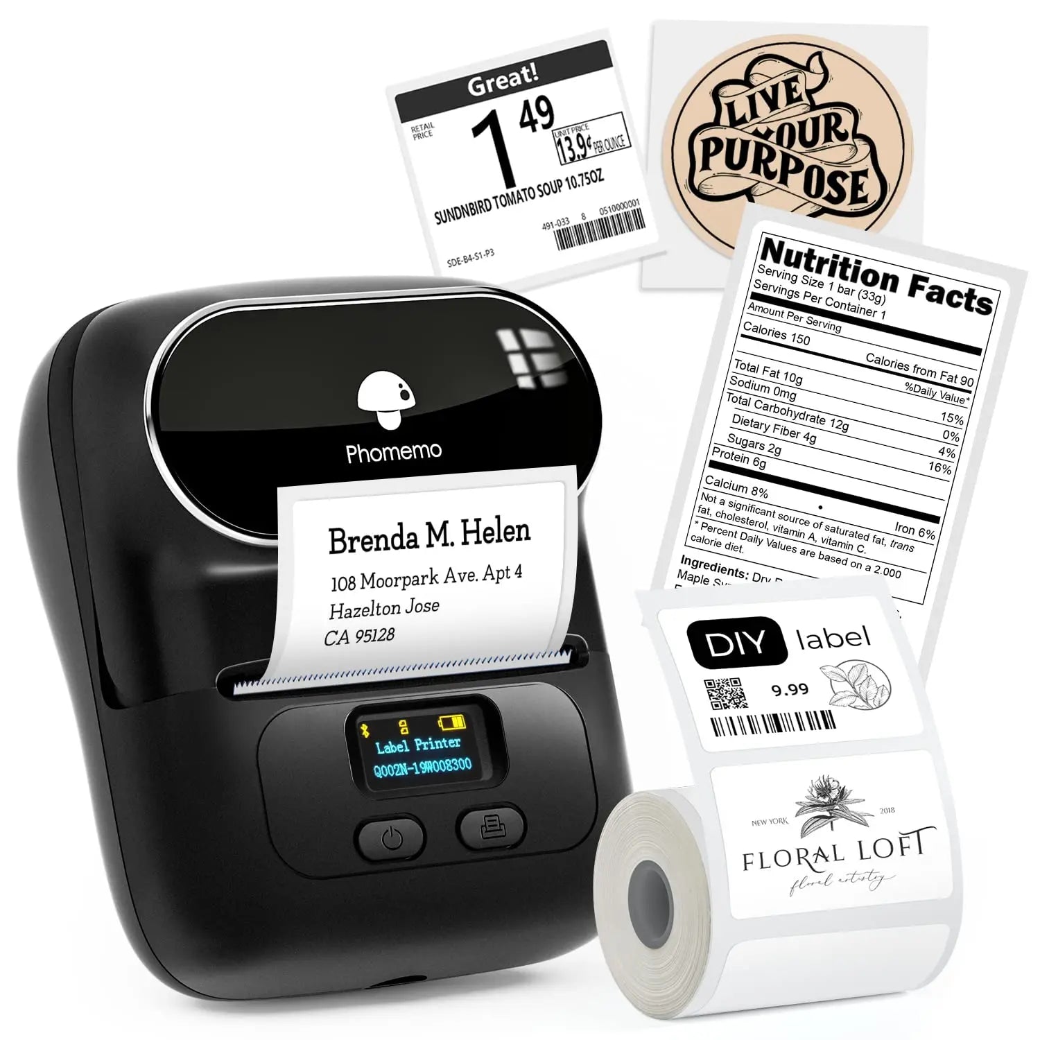 Phomemo M110 M221 M220 M120 Label Maker Multifuntional Mini Label Printer Bluetooth Thermal Printer Inkless for Small Business