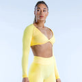 Sports Twisted Long Sleeve Women's Deep V-neck Short Top Yoga Leaky Umbilical Sports Top T-shirt Comfortable and Breathable