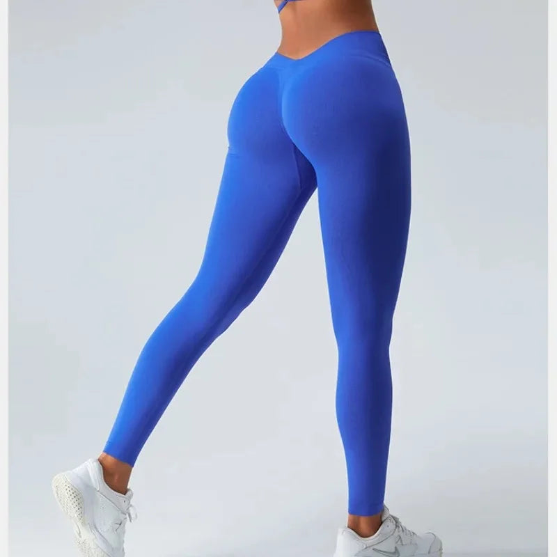 V Waist Leggings Women Seamless Yoga Pants High Waist Liftting Tights Fashion Slim Workout Running Sports Leggings