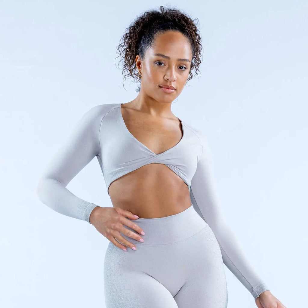 Sports Twisted Long Sleeve Women's Deep V-neck Short Top Yoga Leaky Umbilical Sports Top T-shirt Comfortable and Breathable