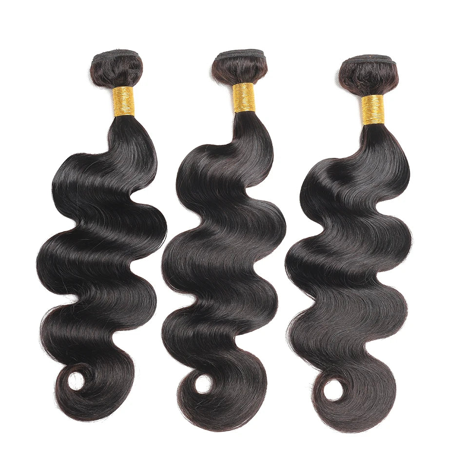 Body Wave Bundles Human Hair Indian Hair Weave Bundles 1/3/4 Pcs Bundles Natural Black 10-30 Inch Remy Hair Extensions Tissage