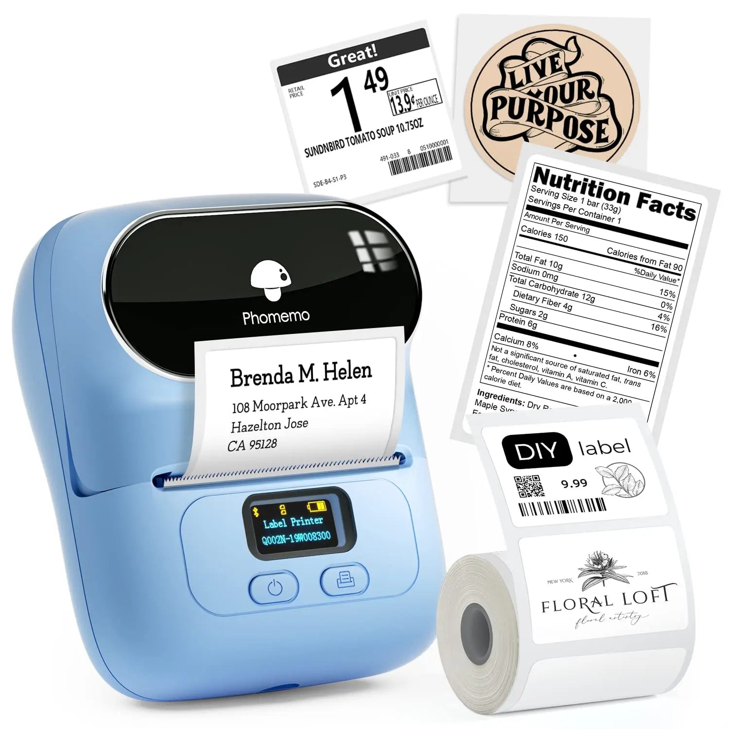 Phomemo M110 M221 M220 M120 Label Maker Multifuntional Mini Label Printer Bluetooth Thermal Printer Inkless for Small Business