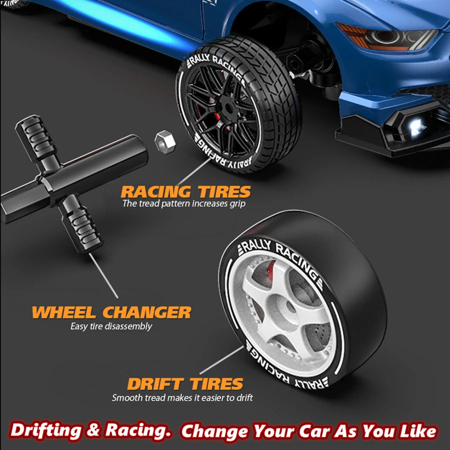 RC Drift Car 4WD Remote Control Car Vehicle with LED Lights Truck 20KM/H High Speed Racing Toy Gift for Adults Boys Girls Kids