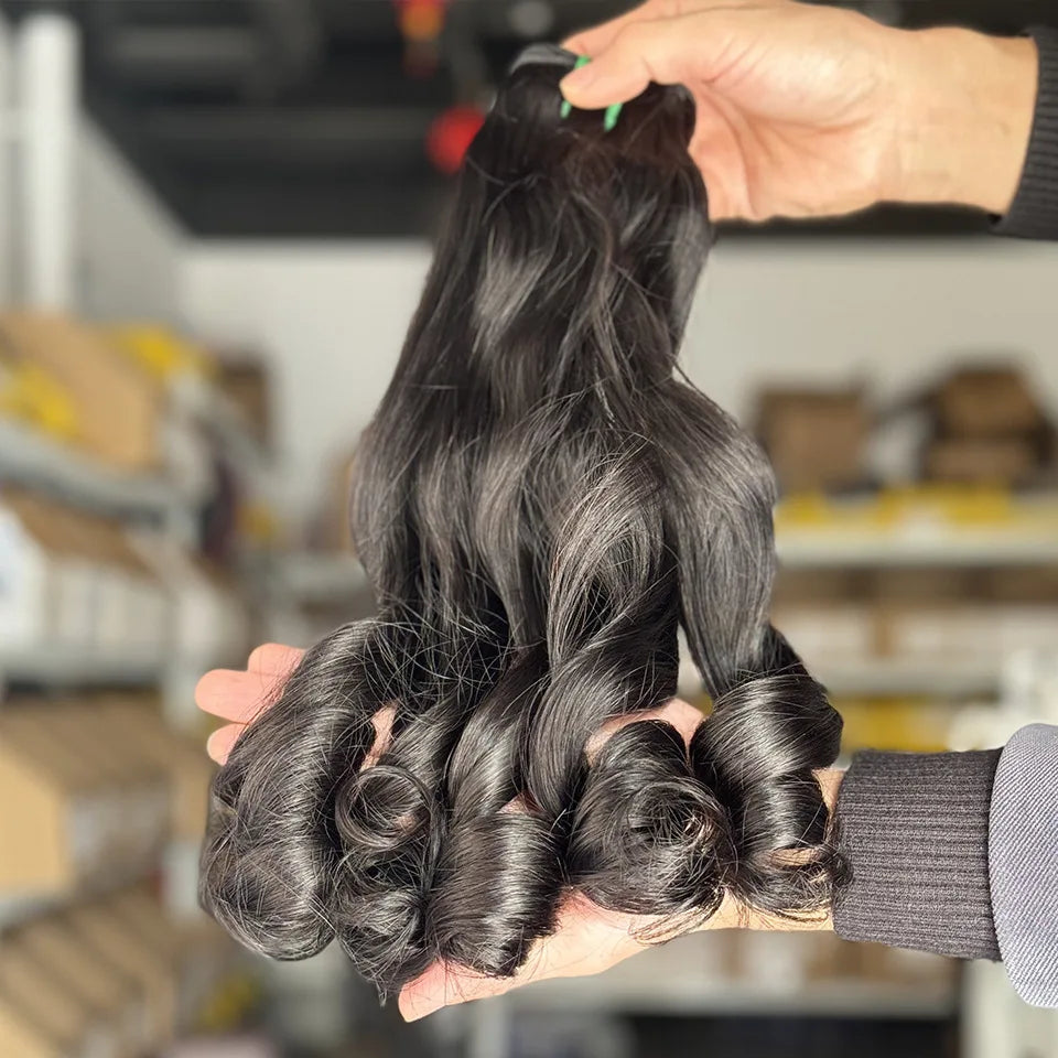 15A Super Double Drawn Bouncy Curly Bundles 100% Human Hair Bundles 1/2/3 Bundles Vietnamese Raw Hair Weave Extensions