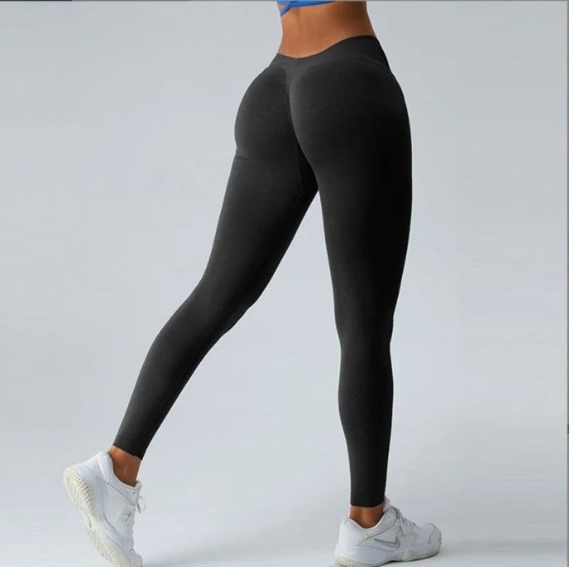 V Waist Leggings Women Seamless Yoga Pants High Waist Liftting Tights Fashion Slim Workout Running Sports Leggings