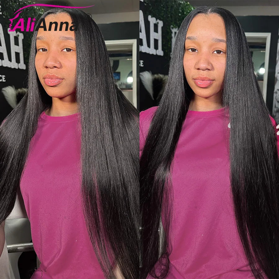Straight Human Hair Bundles 10A Raw Hair Bundles 100% Human Hair Extensions Natural Black Brazilian Hair Weave Bundles for Women 20 22 24 Inch Bundle Deals Fast Shipping 1/3/4 Pcs Bundles 40 Inch Natural Black No Shedding
