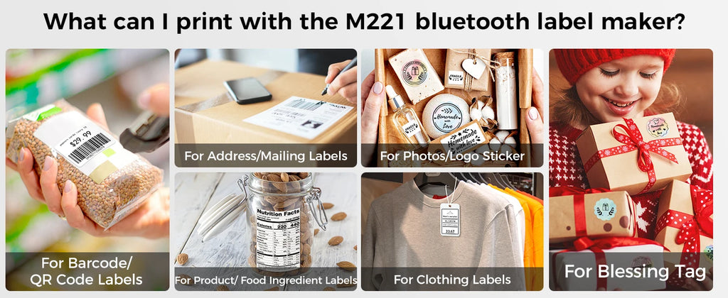 Phomemo M110 M221 M220 M120 Label Maker Multifuntional Mini Label Printer Bluetooth Thermal Printer Inkless for Small Business