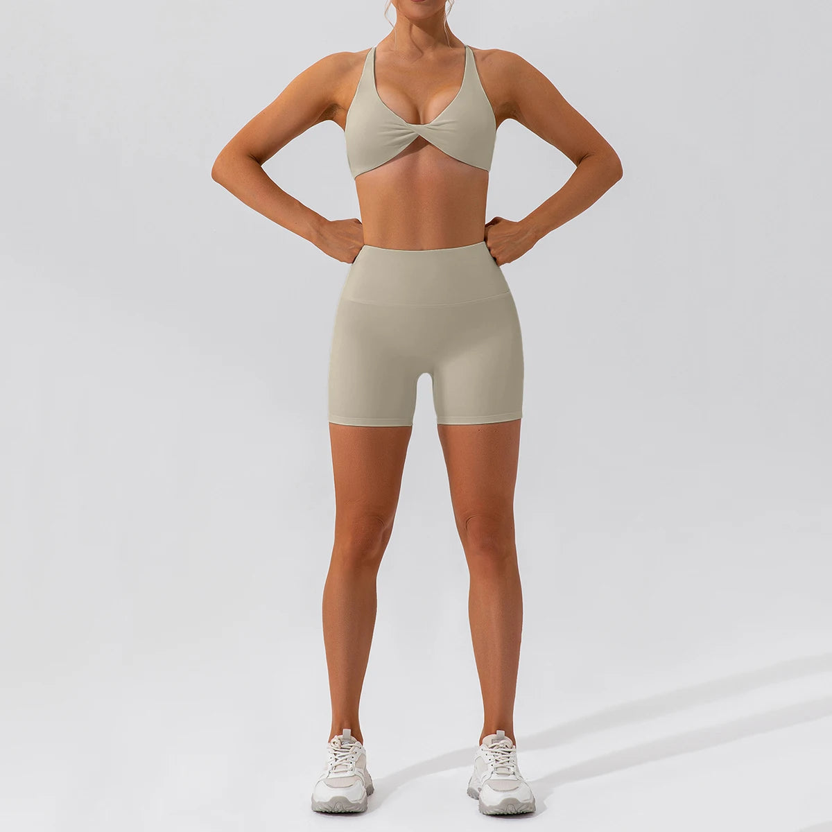 Hearuisavy Summer 2PCS Long Sleeve Gym Set Women Yoga Clothes Quick-Drying Sportswear Running Leggings Workout Sports Crop Top